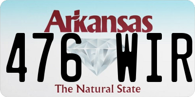 AR license plate 476WIR