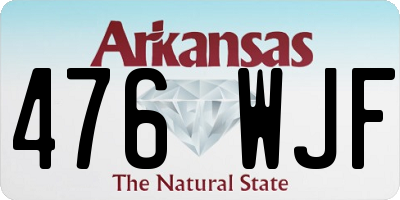 AR license plate 476WJF
