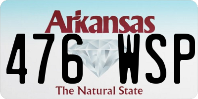 AR license plate 476WSP