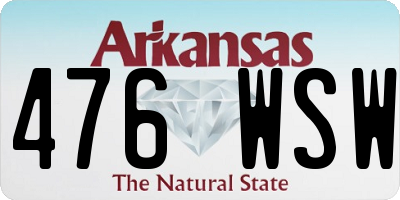AR license plate 476WSW