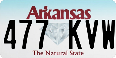 AR license plate 477KVW