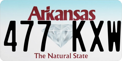 AR license plate 477KXW
