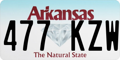 AR license plate 477KZW