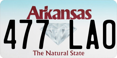 AR license plate 477LAO