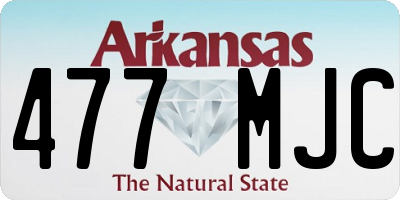 AR license plate 477MJC