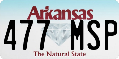 AR license plate 477MSP