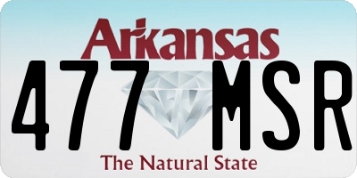 AR license plate 477MSR