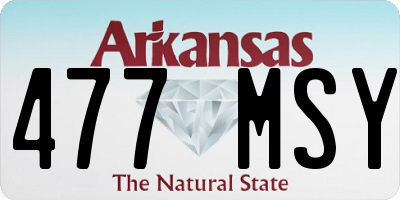 AR license plate 477MSY