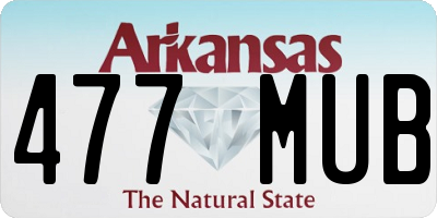 AR license plate 477MUB