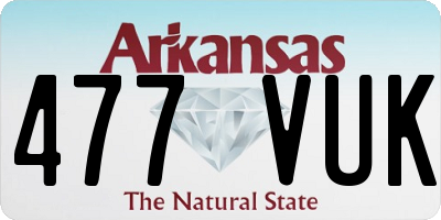 AR license plate 477VUK