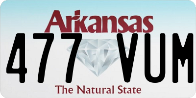 AR license plate 477VUM