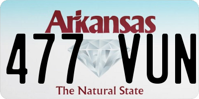AR license plate 477VUN