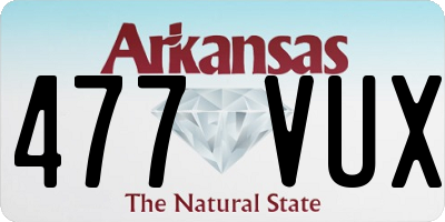 AR license plate 477VUX