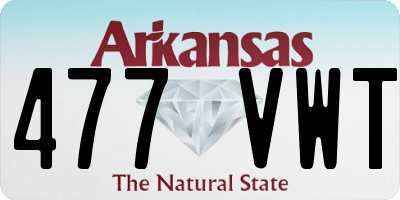 AR license plate 477VWT
