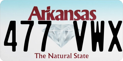 AR license plate 477VWX