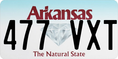 AR license plate 477VXT