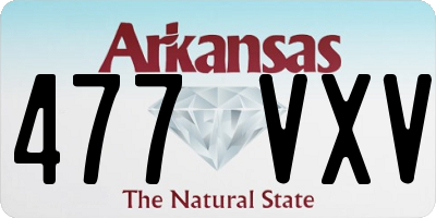 AR license plate 477VXV
