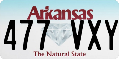 AR license plate 477VXY