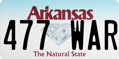 AR license plate 477WAR