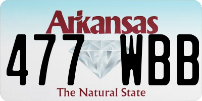 AR license plate 477WBB