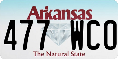AR license plate 477WCO