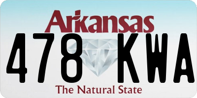 AR license plate 478KWA