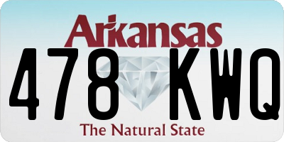 AR license plate 478KWQ