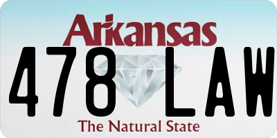 AR license plate 478LAW