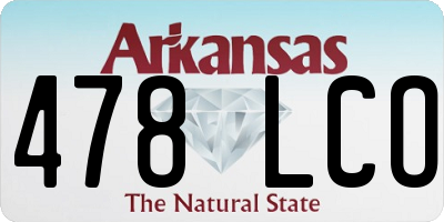 AR license plate 478LCO