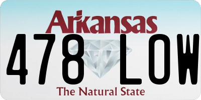 AR license plate 478LOW