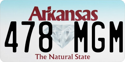 AR license plate 478MGM
