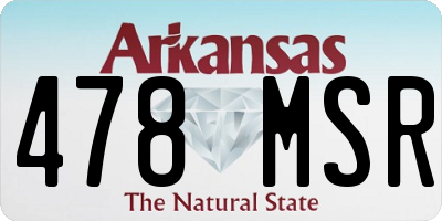 AR license plate 478MSR