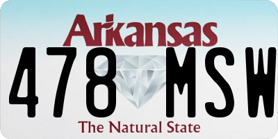 AR license plate 478MSW