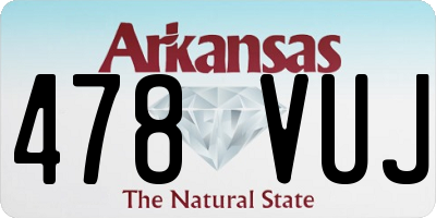 AR license plate 478VUJ