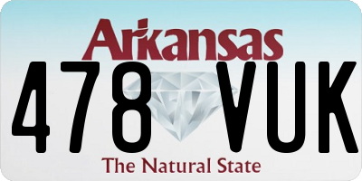 AR license plate 478VUK
