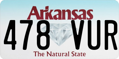 AR license plate 478VUR