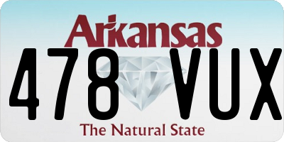 AR license plate 478VUX