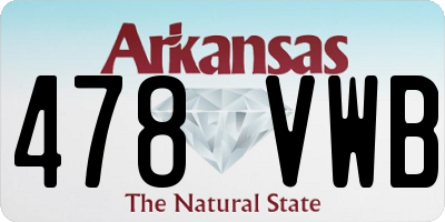 AR license plate 478VWB