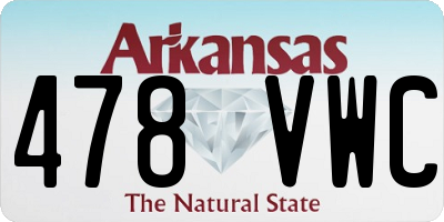 AR license plate 478VWC