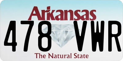 AR license plate 478VWR
