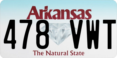 AR license plate 478VWT