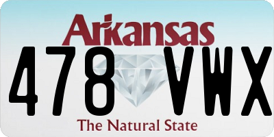 AR license plate 478VWX