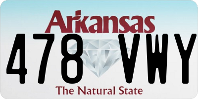 AR license plate 478VWY