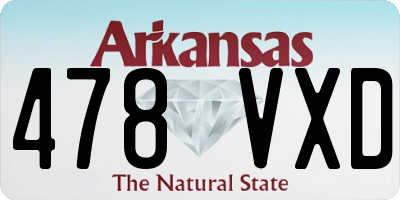 AR license plate 478VXD