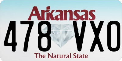 AR license plate 478VXO