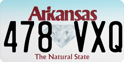 AR license plate 478VXQ