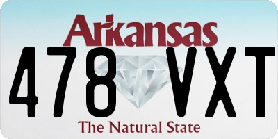 AR license plate 478VXT