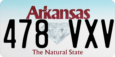 AR license plate 478VXV
