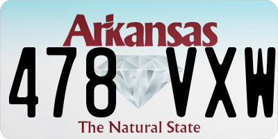 AR license plate 478VXW