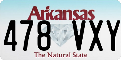 AR license plate 478VXY